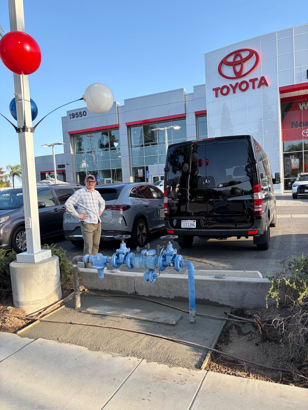 Concrete pad for a protective cage, Toyota Northridge