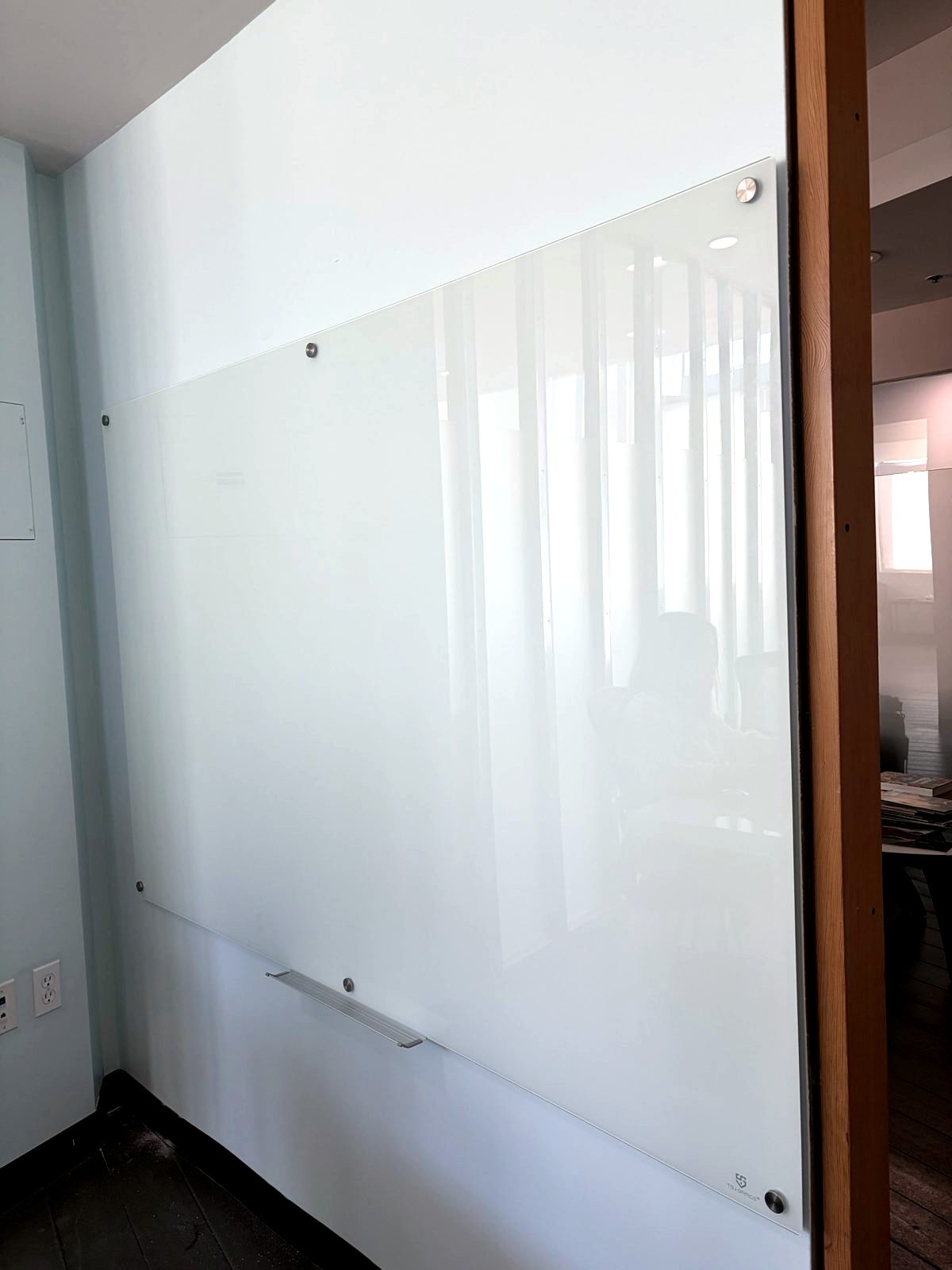 Glass whiteboard installed, Santa Monica office